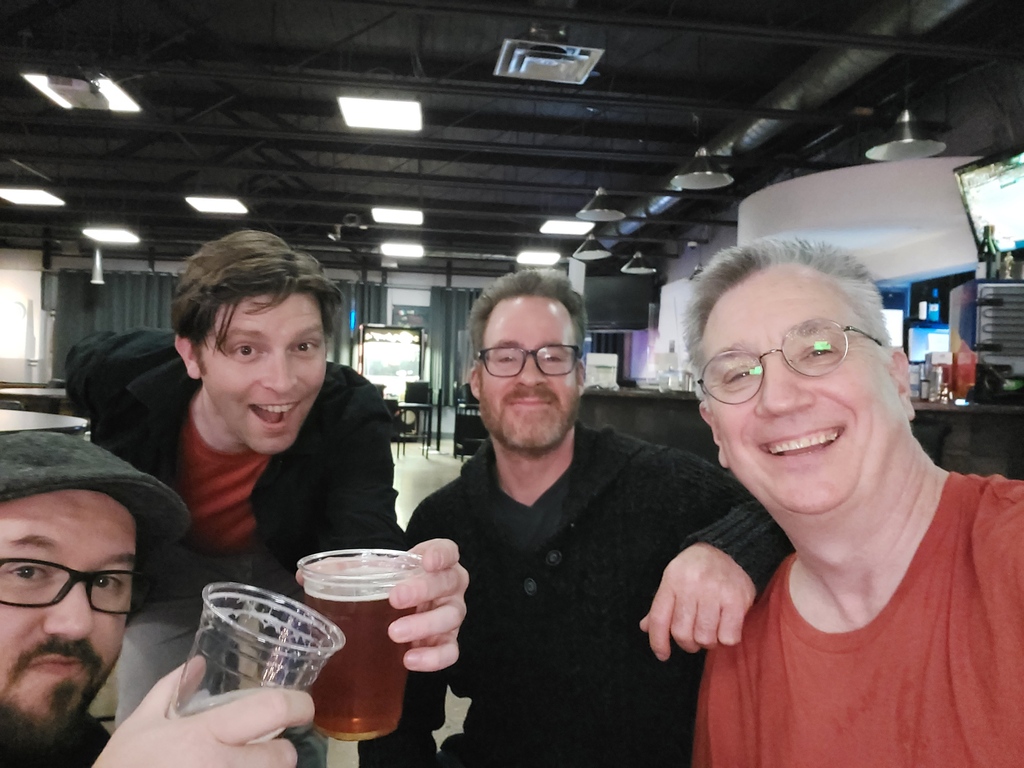 It's All In The Mind relaxing after the Concert for Peace. It was a fun show. Mark screwed up the 1st song, Brennan forgot to change into his stage shirt, Ryan threw papers all over the stage and Jared danced on the furnature

#It'sAllInThe Mind #wpgmusic #PeaceConcert