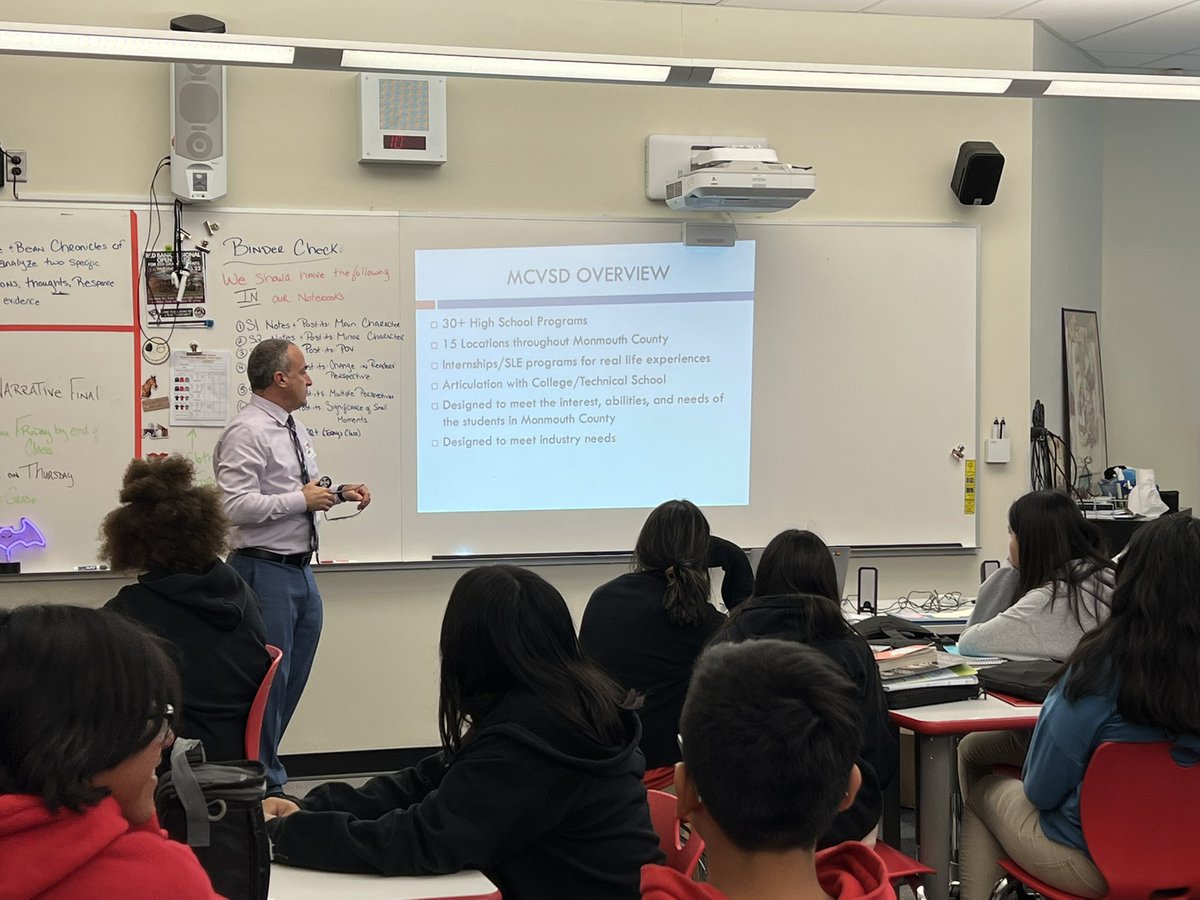 RBMSCounselors's tweet photo. Monmouth County Vocational School District came to visit and discuss the exciting opportunities their schools have to offer our current 8th graders for high school next year! #WhereAreYouHeaded https://t.co/X9NYekXBpj