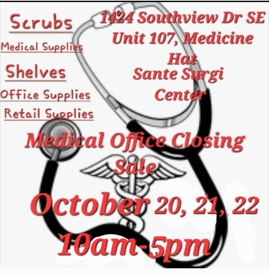 somethingfem's tweet photo. Another #abdoctor retired stop by #santesurgicenter and grab something for your office or staff. October 20, 21, 22 10am-5pm #medicinehat #doctors #nurses #officestaff #scrubs https://t.co/QkNbvvUjny