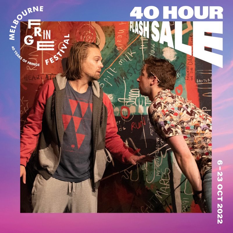LittleRedFoxPr1's tweet photo. Yep that’s right, we’re having another flash sale! 

Until midnight tomorrow night (Oct 5) you can get 25% off tickets to ‘Brothers’ by @KezD at @melbournefringe.

‘Brothers’ runs Oct 11-15, 8:30pm at @GasworksArts 

Get your 25% off at https://t.co/GSGSMoNhLE 

#melbfringe https://t.co/CpbEdAFVaZ