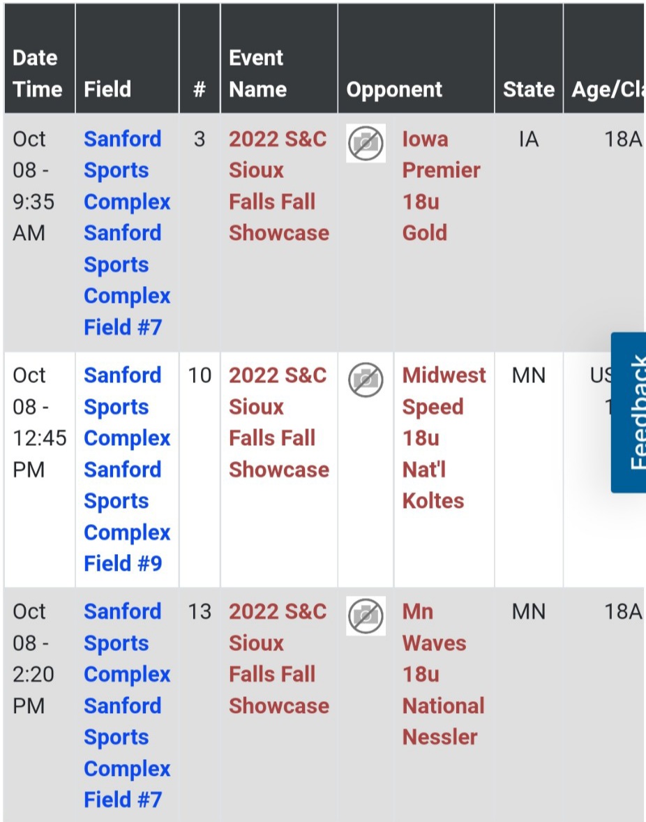 Can't wait to be back on the field! First fall tournament this weekend at the new Sanford Sports Complex.