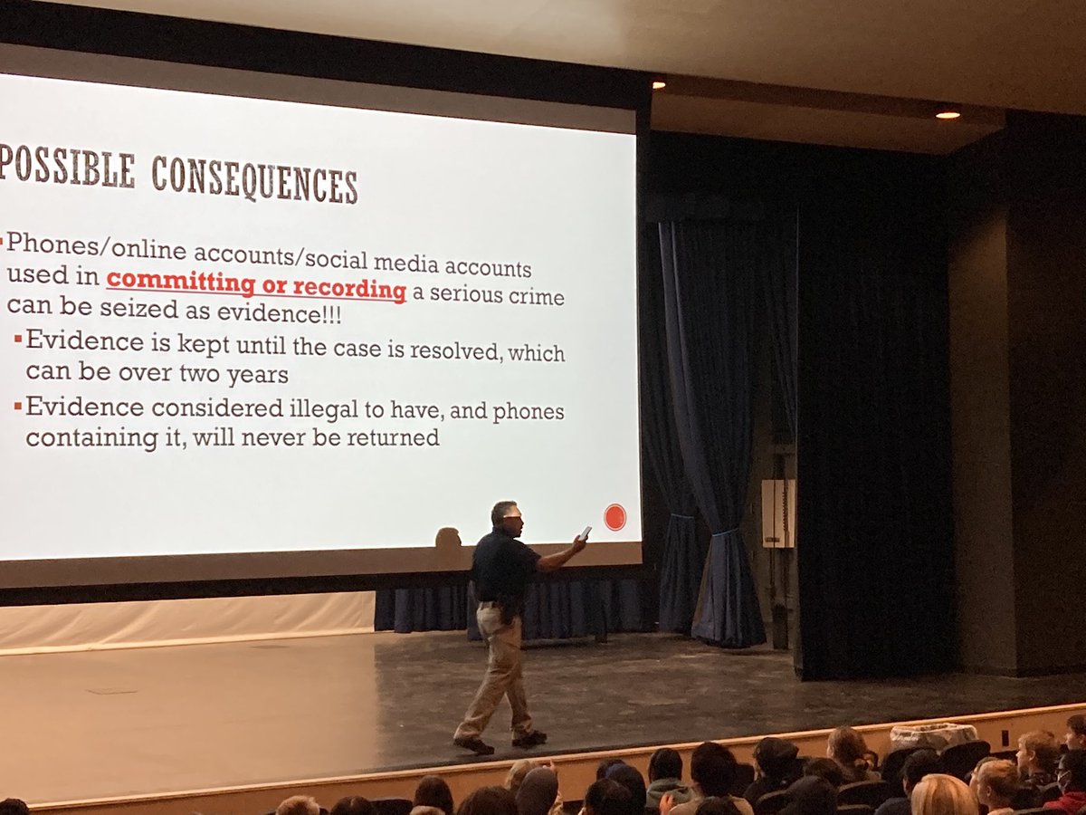 Thank you officer Arzola for sharing tips on Social Media with our students!!