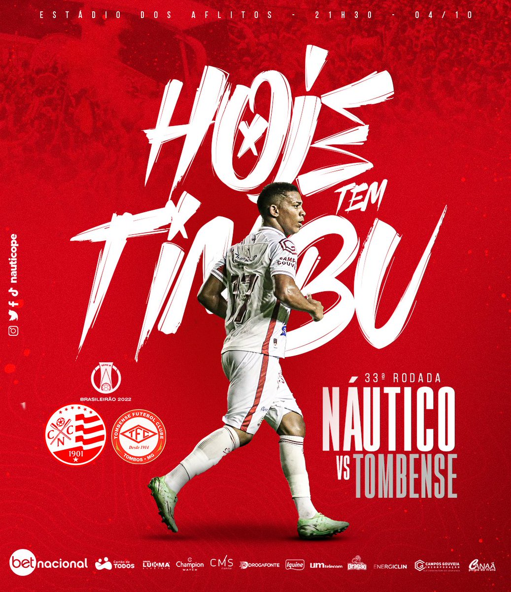 nauticope's tweet photo. PRA CIMA DELES, NÁUTICO!!!! 🔴⚪

🏆 Campeonato Brasileiro Série B - 33ª rodada
⏱ 21h30
🏟 Aflitos
🎥 Premiere 
💪 #DiadeTimbu 
➡️ https://t.co/ZnQMn2f6cx https://t.co/BEd1e1wxPI