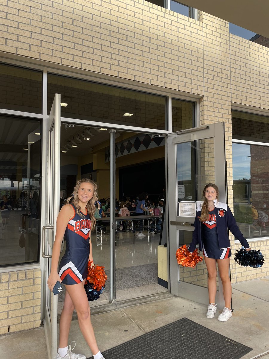 BainesCheer's tweet photo. WHAT A DAY! Between greeting students as they arrived, our AMAZING pep rally, to our neighborhood rivalry game, Longhorn Cheer has been BUSY! Excited to finish out hoco week strong! https://t.co/AcLJzWcxco