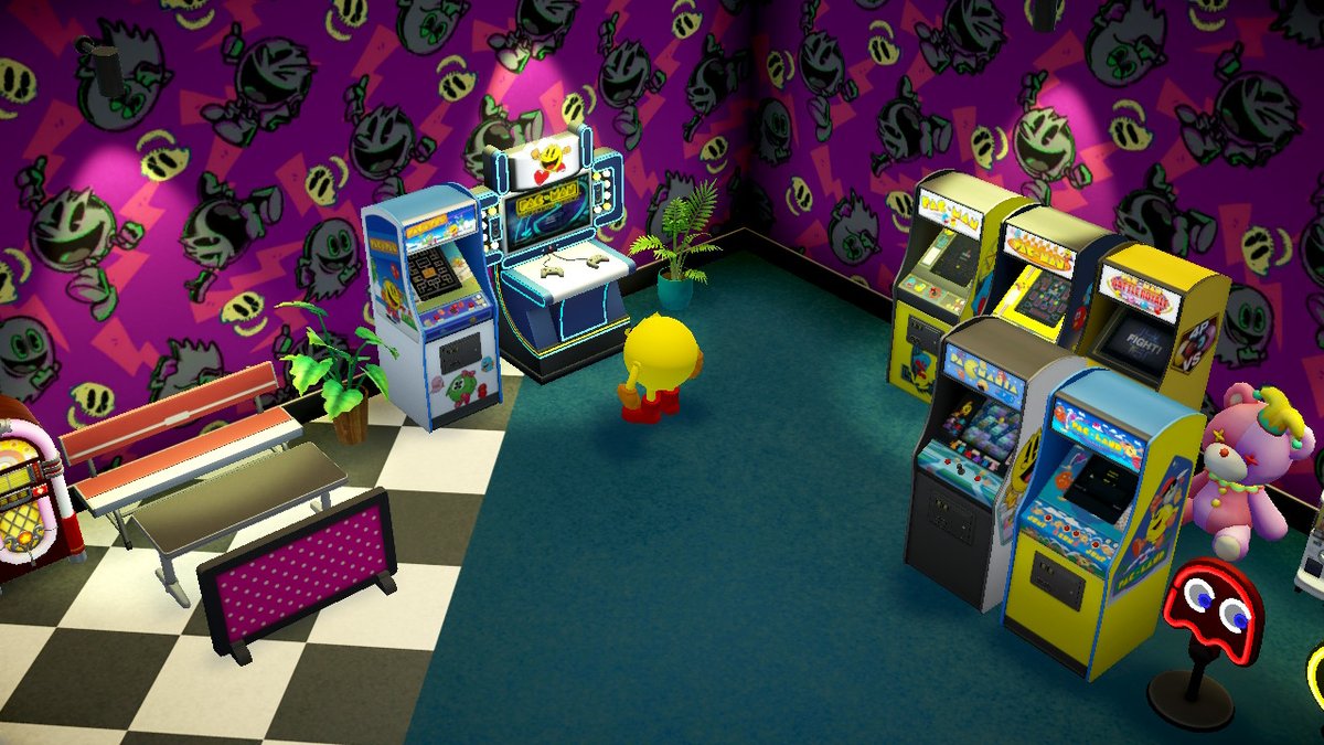 BNEI_PACMAN_JP's tweet photo. 🎮『PAC-MAN MUSEUM+』 無料パッチ配信🎮
季節の壁紙「ハロウィン」を4種類追加🎃
自分だけのハロウィンなゲームセンターを作りましょう!
#PACMANmuseumplus #pacman #パックマン https://t.co/qHs5v7fbqn