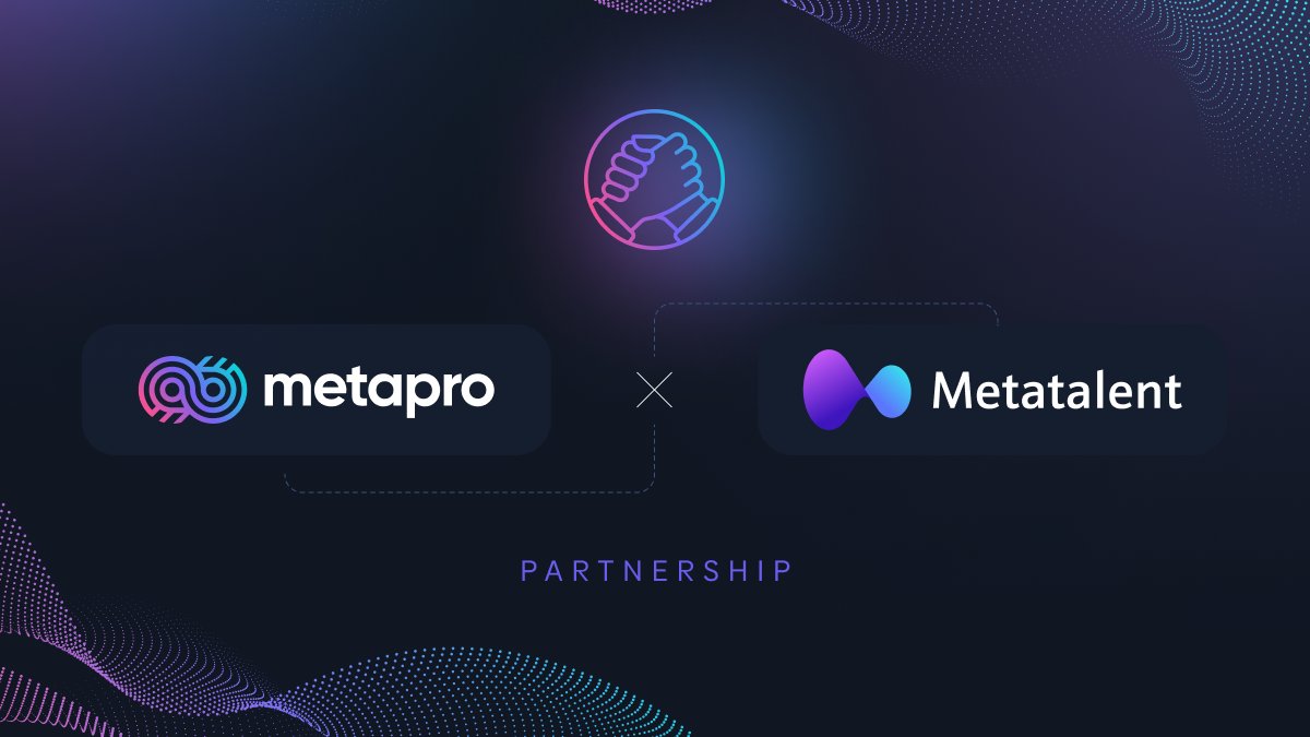 We have officially made a #partnership🤝with <a href="/MetaTalentPro/">MetaTalent</a>! 

💁A #Web3🌐project that provides #3Dscans🎥of real-life items and people👤as #NFTs. Users will be able to trade them on our market.
 
#MetaproBornToPlay #GameFi #MetaAssets #MetaFi