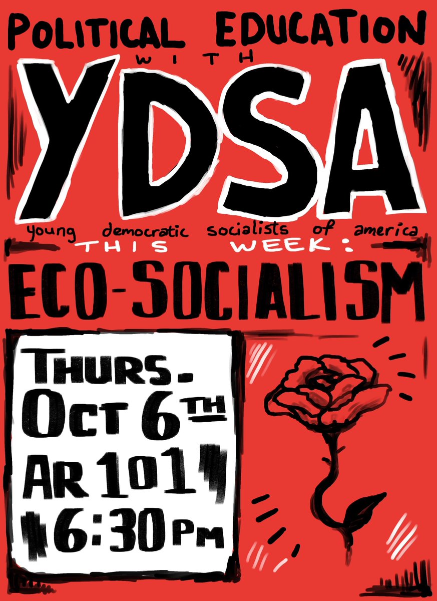 YDSAPurdue's tweet photo. Join us for a presentation on eco-socialism this Thursday at 6:30pm in AR101 https://t.co/MzXzGRB3FA