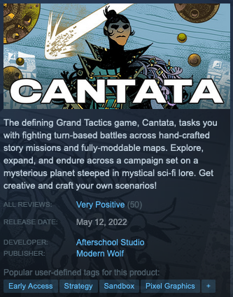 __roguef's tweet photo. BIG MILESTONE @cantatagame is now Very Positive on Steam 🥰 We've put so much time and effort into it, and I'm so excited that it has been received so well by the community - if you haven't already, you should definitely check it out 🚀
https://t.co/O59bDTFQey https://t.co/Vvu8TQ3Up2