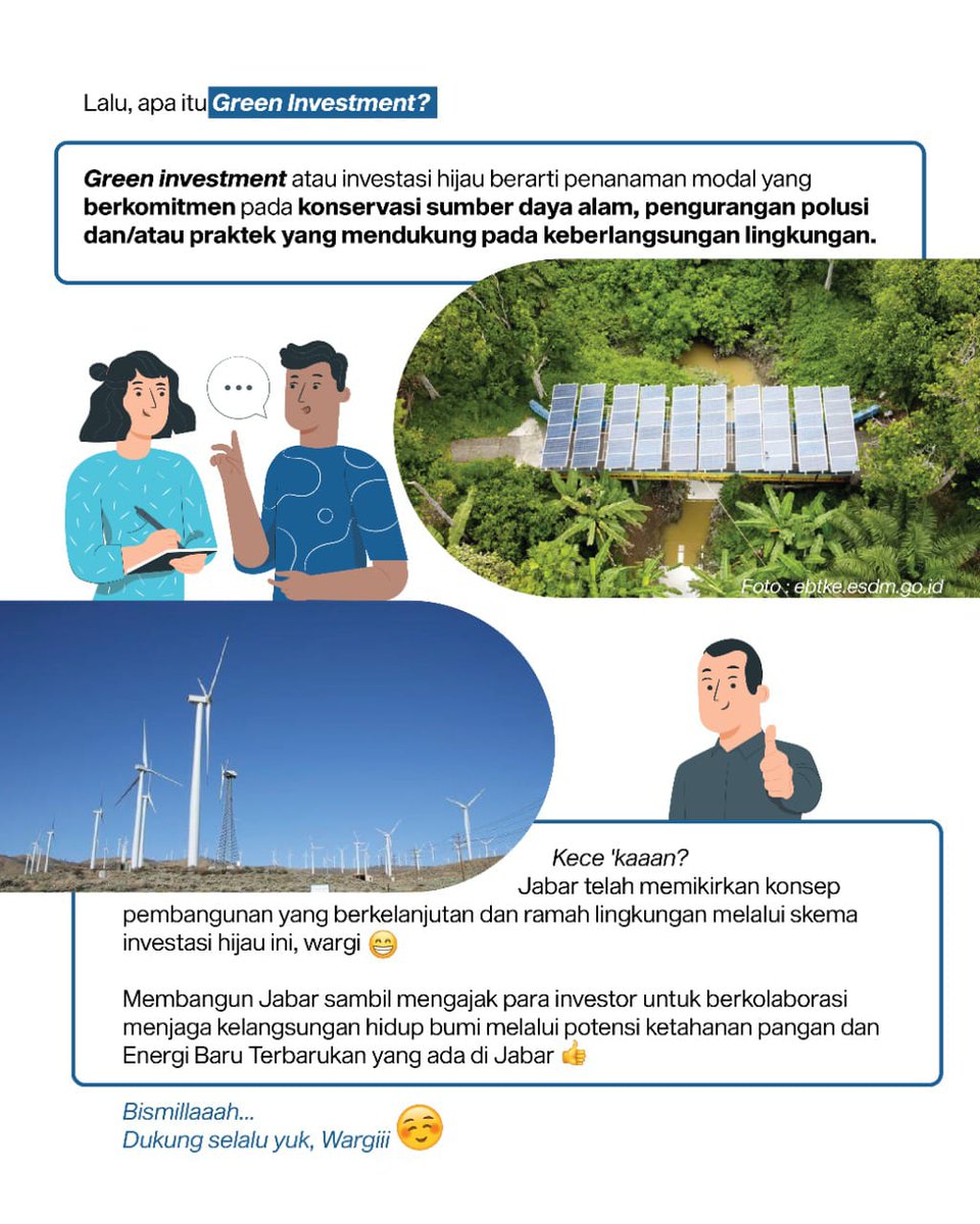 indagjabar's tweet photo. Green Investment: Food Security and Renewable Energy. Ini adalah tema yang di ambil untuk acara #WJIS2022 😍

Yuk wargi, dukung selalu proyek investasi agar berjalan lancar🤗

@ridwankamil
@dpmptspjabar

#JabarJuara #RidwanKamil #SecuringTheNewFuture #JabarGreenInvestment https://t.co/eJuTpj99ls
