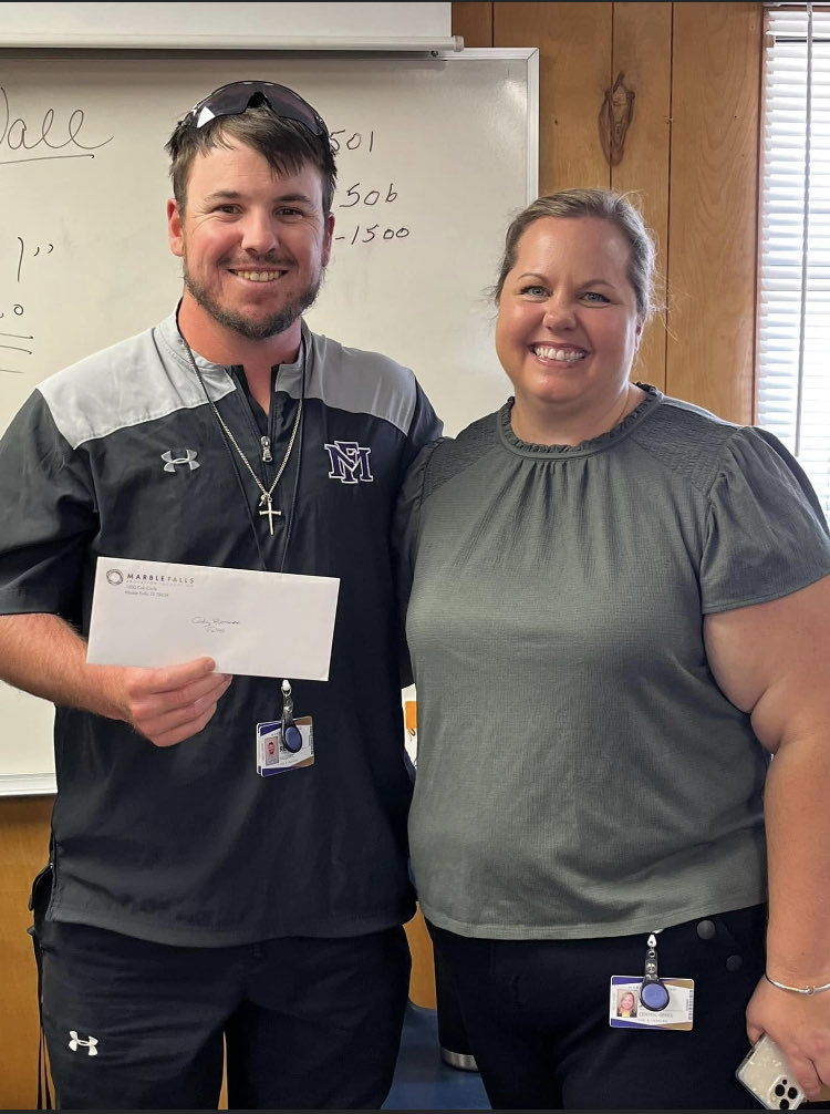 FCHS_Principal's tweet image. Congratulations to our Mini-Grant winners…Mr. Dennis Rose, Coach Ronnie Scearce, Mrs. Pam Pond, and Coach Cody Remore!  Thank you, Marble Falls Educational Foundation!