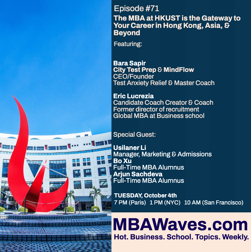 MbaWaves's tweet photo. Join @EricLucrezia, @BaraSapir, @HKUSTmba, and our special guests for a 30-minute boost from expert coaches from across the spectrum of education and business!
#mbalife #MBA #GMAT #MBAwaves
Link:https://t.co/eInfnP1vtF https://t.co/KrpqBKWAqL
