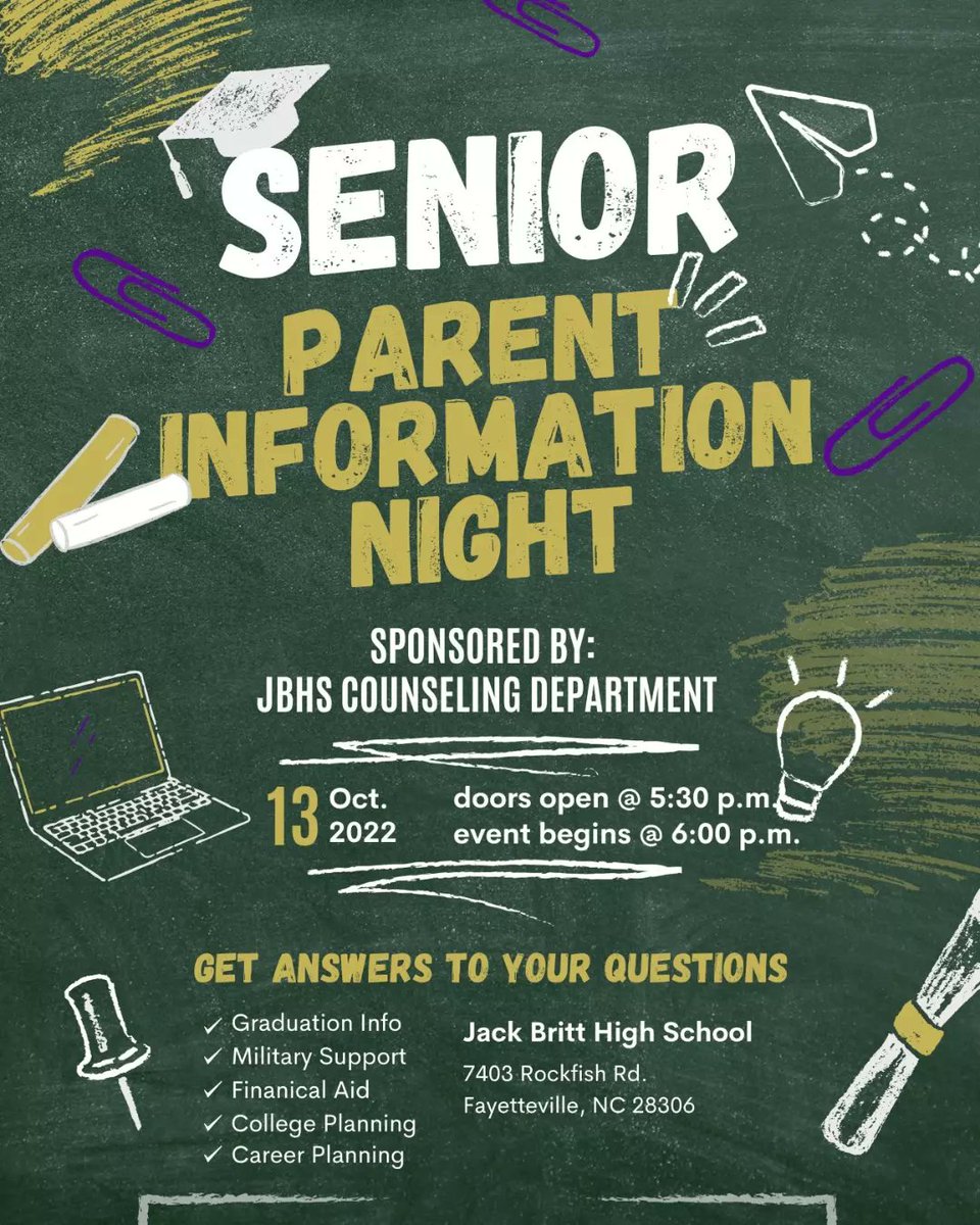 JbhsCounseling's tweet photo. Please don't miss these 2 great events! #college #careerReady #Classof2023 #scholarships #MilitaryFamily #payforcollege #FAFSA #cfnc #freeapplicationweek https://t.co/Hn2hdYKUsR