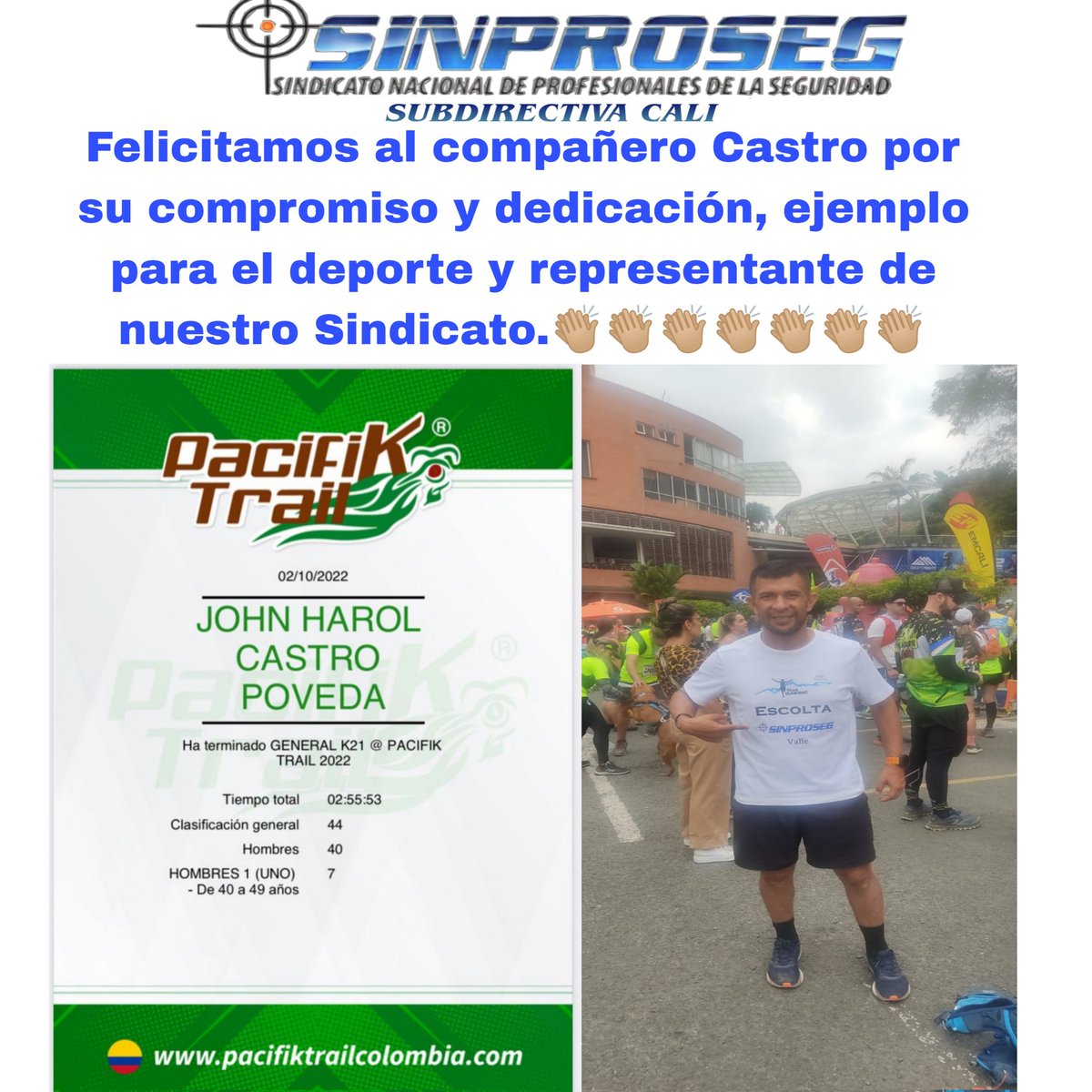 Apoyando a los compañeros en el deporte gracias por tus logros  y representando nuestro hermoso sindicato