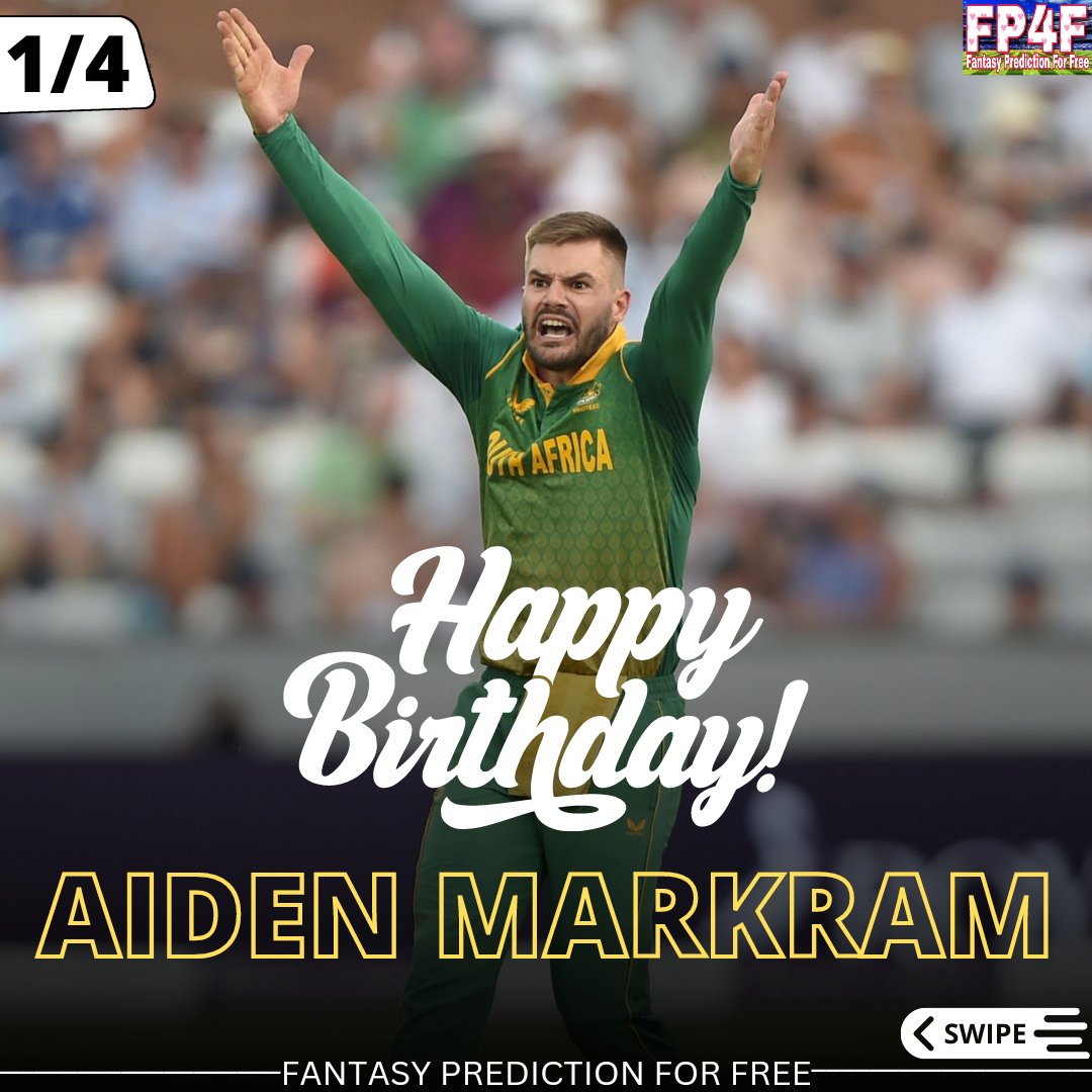 SportsStatsFree's tweet photo. Happy Birthday Aiden Markram.
📷 : CSA 
#HappyBirthday #AidenMarkram #INDvsSA #Cricket #GLTips #FantasyTips https://t.co/AU2sJHt9Vz