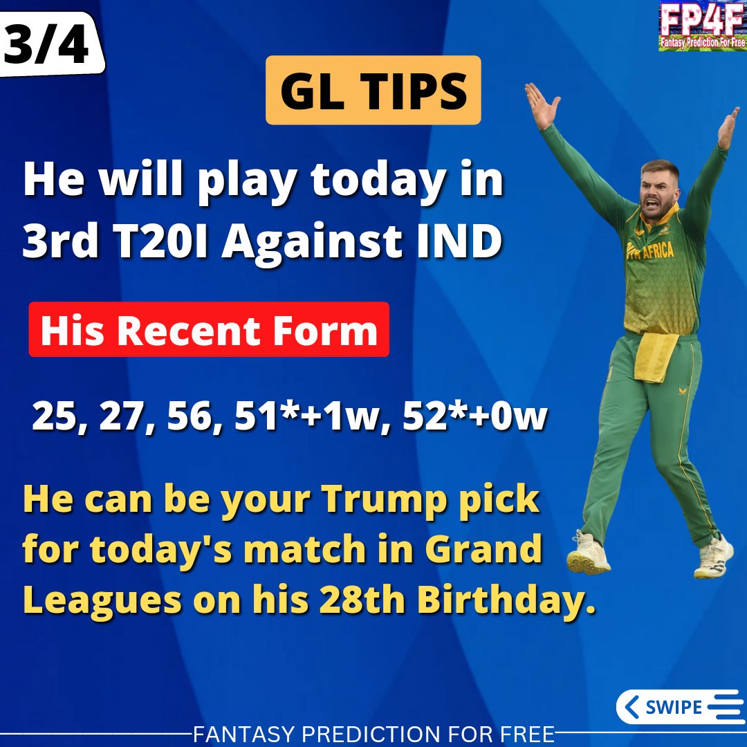 SportsStatsFree's tweet photo. Happy Birthday Aiden Markram.
📷 : CSA 
#HappyBirthday #AidenMarkram #INDvsSA #Cricket #GLTips #FantasyTips https://t.co/AU2sJHt9Vz