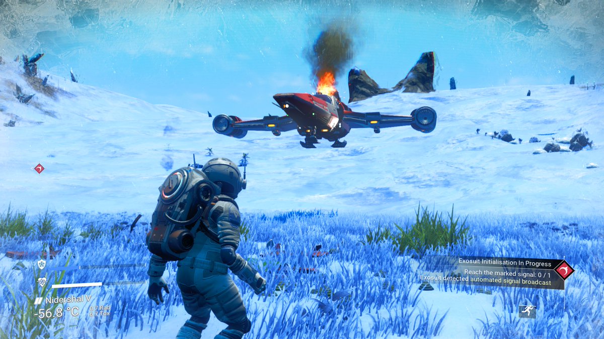 Starting a new game in #NoMansSky with the old faithful pre-order Omega ship. Its a bit lighter than I remember though.