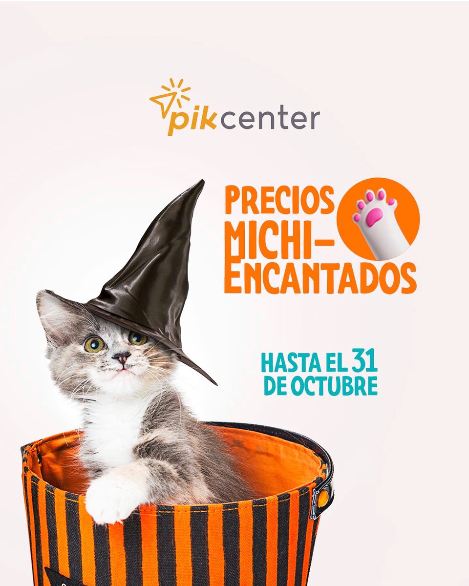 pikcenterCOM's tweet photo. Repite conmigo: 
🎃🐈‍⬛ Maullidos de michis traviesos
 y hambrientos
que en #pikcenter
aparezcan los descuentos🪄👻

¡Ya eres un brujo! Tu conjuro fue inmediato 😉

Compra ya en https://t.co/v85hN9gQIH tienda mascotas, antes de que desaparezca el encanto🧙‍♀️ https://t.co/dFGQMh4yRC