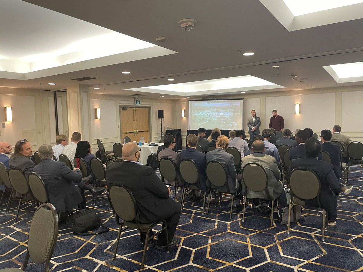 NEST_SMART_SMR's tweet photo. The #SMR Press Pitch is officially over! Thanks to organizers @ToddAllen5, Sylvie Musongela, Dave Novog and everyone involved! The winning teams will present their pitches at the Innovation night #G4SR in Toronto! Stay tuned! #nuclear #advancingnuclear #SMR https://t.co/kKfDES6NDC