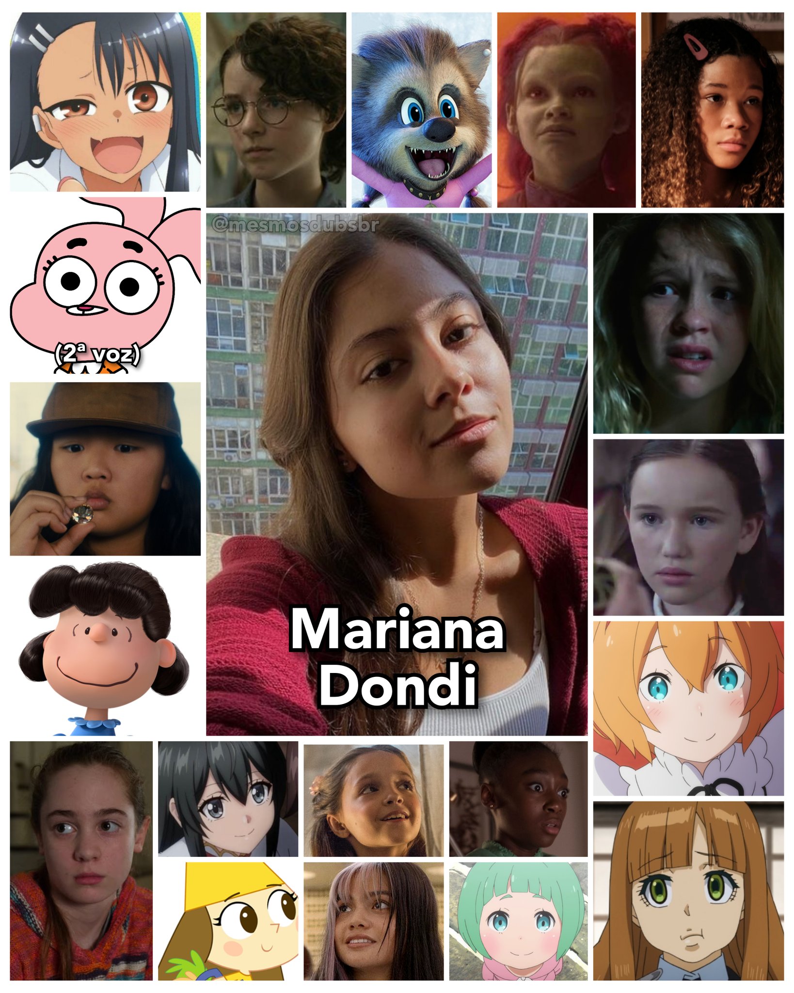 Personagens Com os Mesmos Dubladores! on X: Uma dubladora simplesmente  genial, Mariana Dondi cresceu muito, tanto literalmente quanto em talento!  Mariana é conhecida por dublar a Anais Watterson em O Incrível Mundo