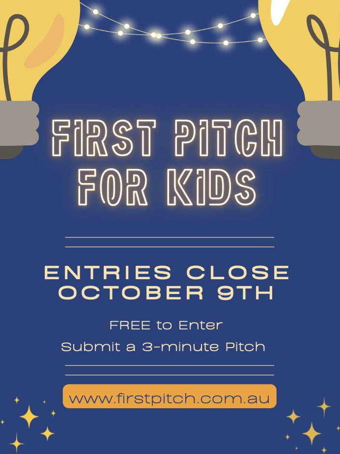FirstPitch3's tweet image. Enter to win! Open to all Australian students!!
Create a 3-minute pitch video and submit it to win a $250.00 cash prize.
Australia's premier student pitch competition.
firstpitch.com.au

#entrepreneur #students #pitchcompetition #21stcentury #education #learning