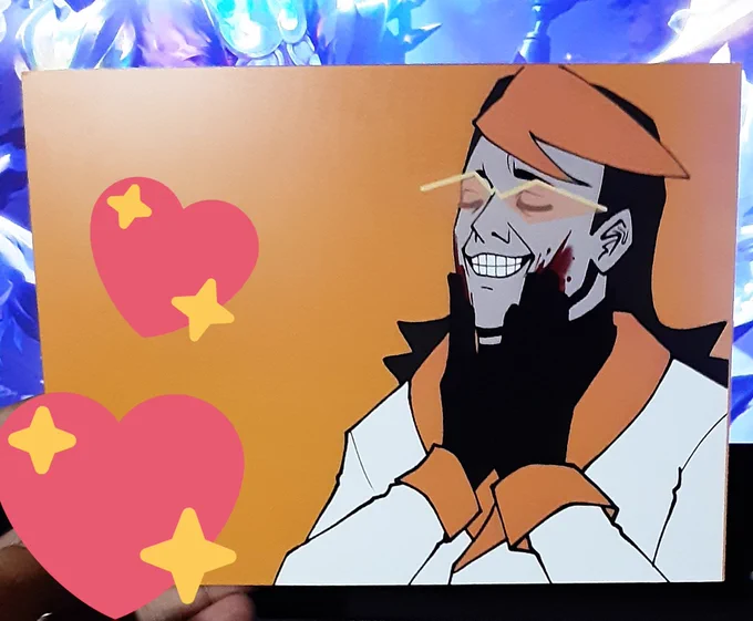special shoutout to my new OC Harlan bc I spent money on getting this dumb meme printed 
