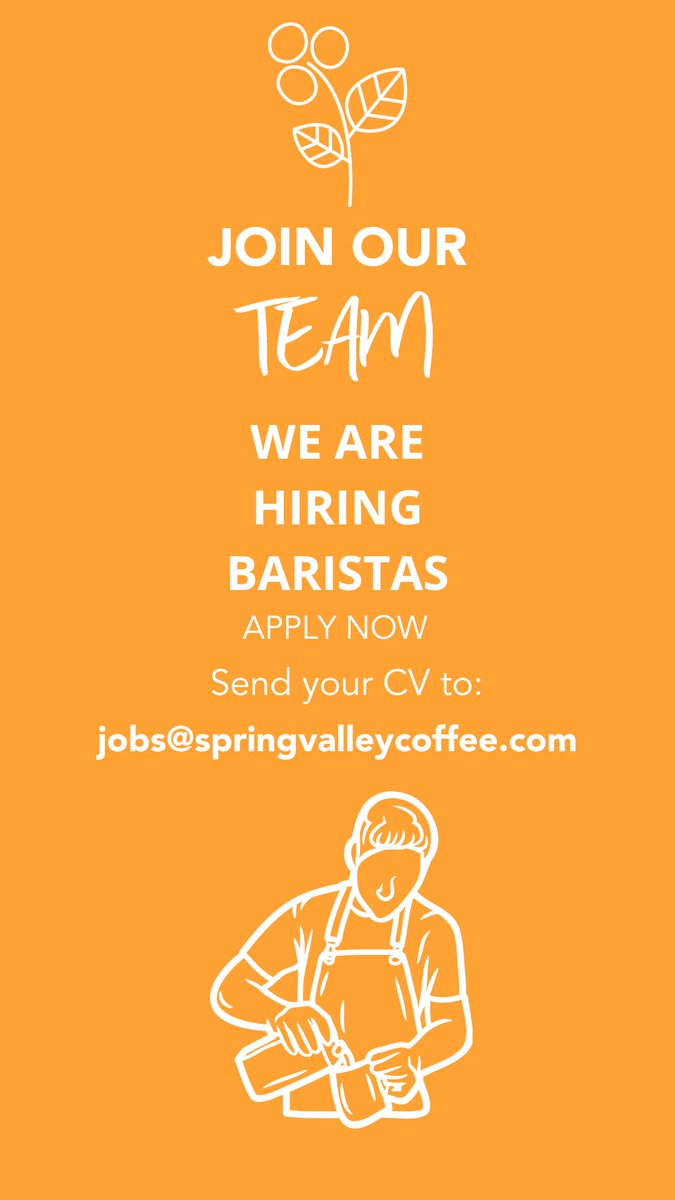 springvalleycfe's tweet photo. We are hiring โจ
Are you a coffee wizard looking to grow your skills? ๐ช
We are looking for you!
Send your CV to jobs@springvalleycoffee.com ๐ค
#IkoKaziKe #springvalleycoffee #kenya #jobskenya #jobsearch #barista #vacancieskenya #Nairobi https://t.co/RhxBAHs9wE