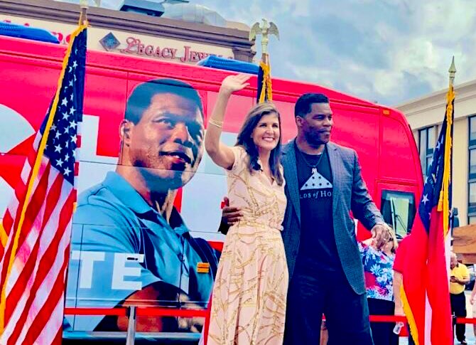 KwikWarren's tweet photo. I somehow doubt that Nikki Haley will be making any more appearances with Herschel Walker on the campaign trail extoling his “family values.” She’d probably hate it if this picture got lots more exposure at this point. https://t.co/McYu3MC4RR