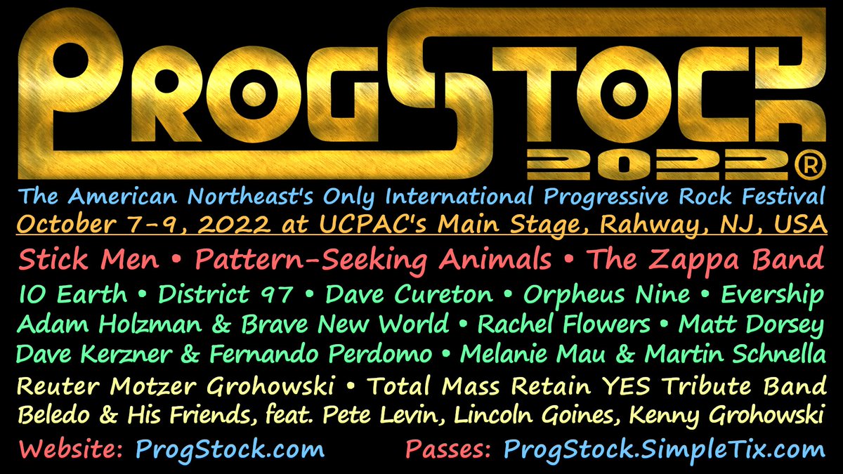 Michael_Sadler's tweet image. Me and the family are coming to ProgStock 2022 this weekend! Join us October 7-9 - tickets still available 🤘
progstock.com/2022/ @UnionCountyPAC @CityofRahway @ProgStockTom @RFlowersMusic @TheZappaBand 
 
#Progstock #Progrock #Rahway #UCPAC