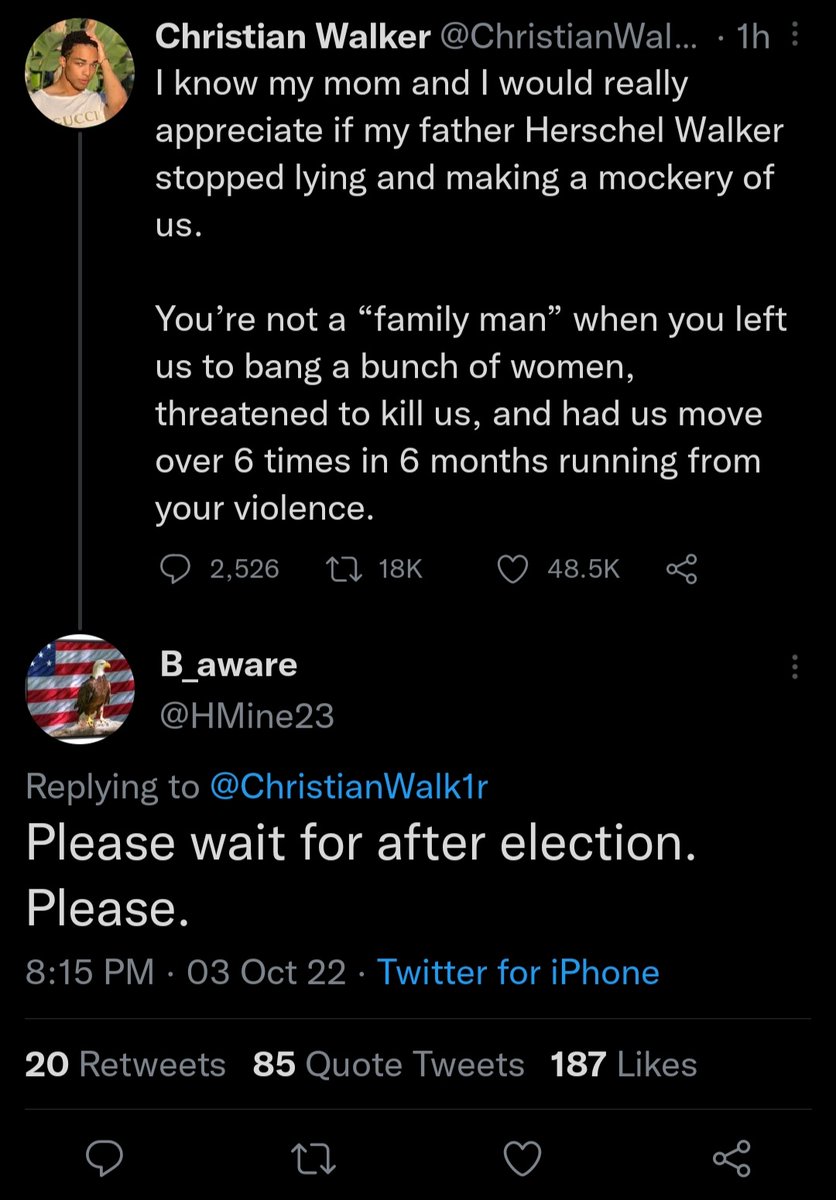 This reply is chef 💋 Herschel Walker and MAGA are mentally ill and morally bankrupt
