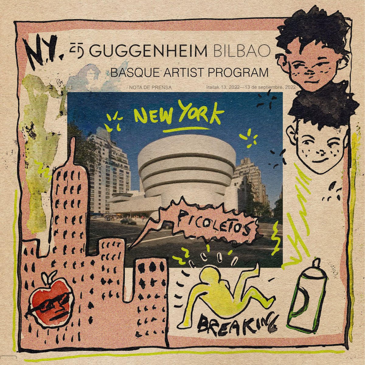 FabroTranchida's tweet photo. Hey que tal? Queríamos contarles que fuimos seleccionados en la edición 2022 del programa de estancias para artistas en el Solomon R. Guggenheim Museum en New York @lospicoletos 

#lospicoletos #fabrotranchida #dantelitvak #guggenheim
#guggenheimmuseum #basqueartistprogram https://t.co/rVLCtxtELK
