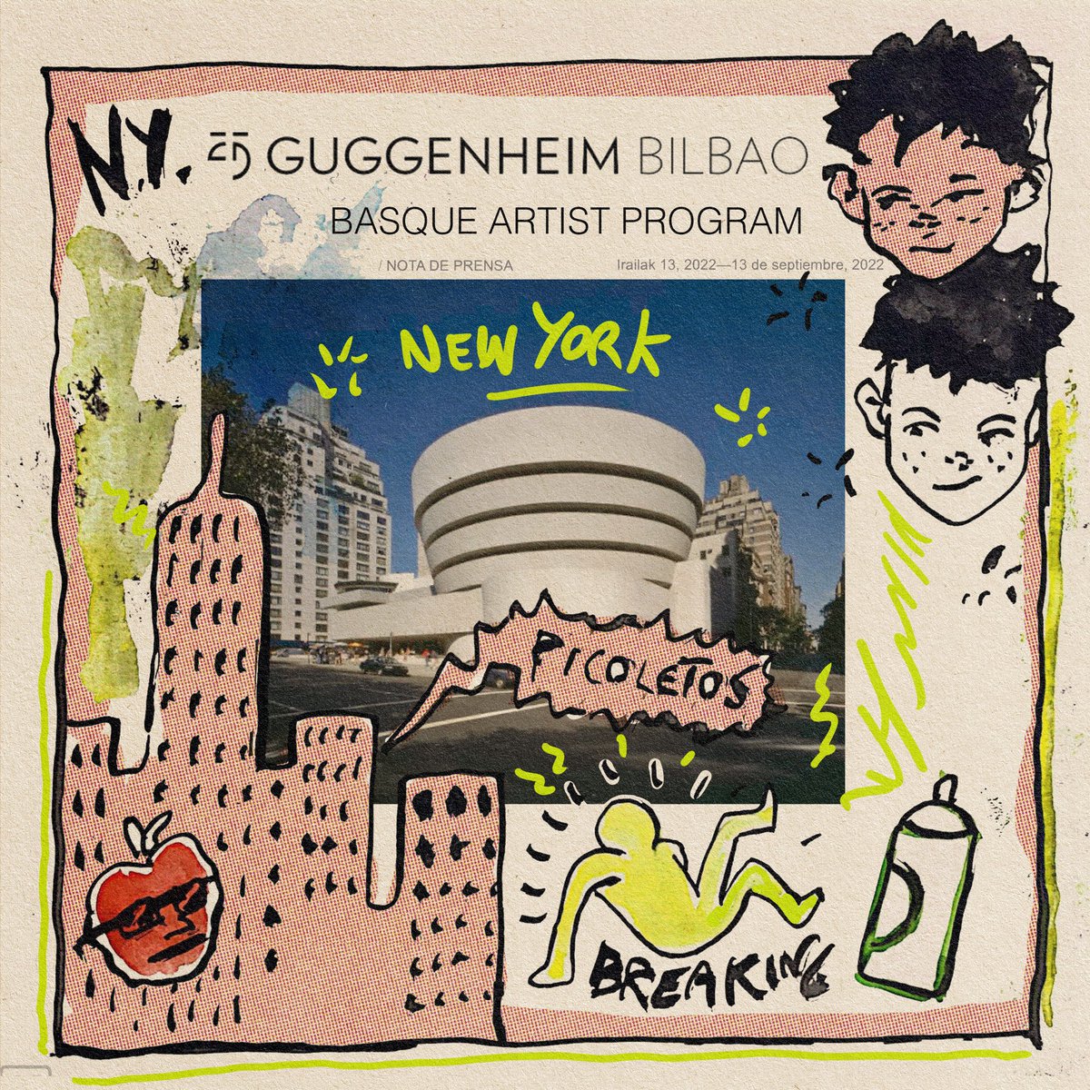 lospicoletos's tweet photo. Hey que tal? Queríamos contarles que fuimos seleccionados en la edición 2022 del programa de estancias para artistas en el Solomon R. Guggenheim Museum en New York 

#lospicoletos #fabrotranchida #dantelitvak #guggenheim
#guggenheimmuseum #basqueartistprogram https://t.co/oIX12xwOdB