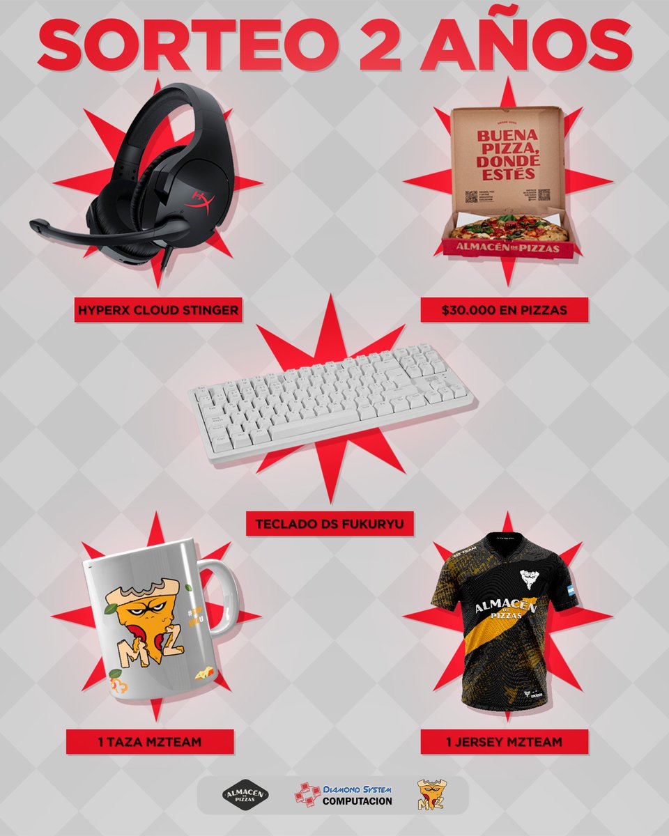 💥 SORTEAZO 2° ANIVERSARIO 💥

Octubre es nuestro mes y lo queremos compartir con ustedes 🔥

👇 Requisitos 👇

- Seguir a @mzteamesports
- RT y ♥️ a la publicación
- Comentar a 3 amigos

Sumá mas chances participando en nuestro Instagram

🗓️Conocé los 5 ganadores el día: 31/10