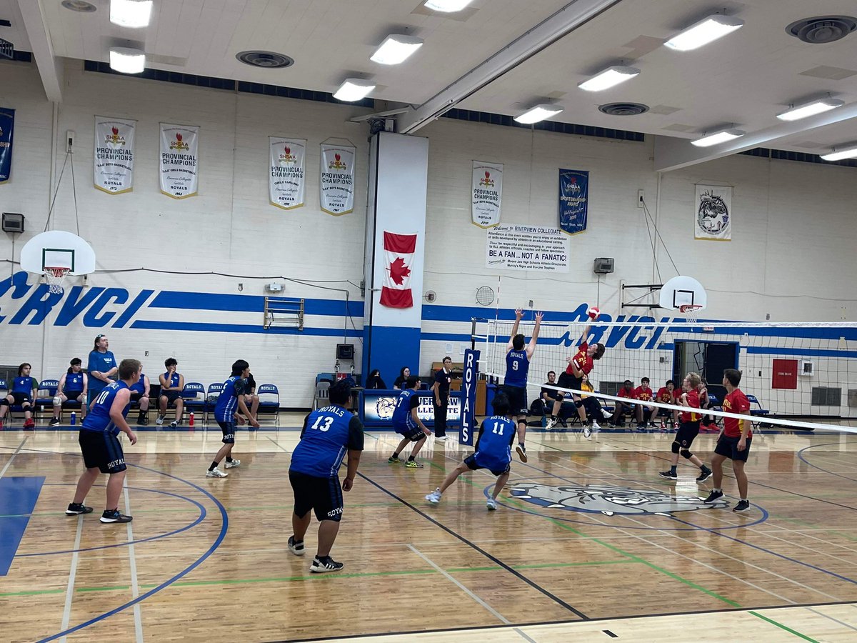 Exciting volleyball action tonight in our beautiful gym! Go Royals Go!
