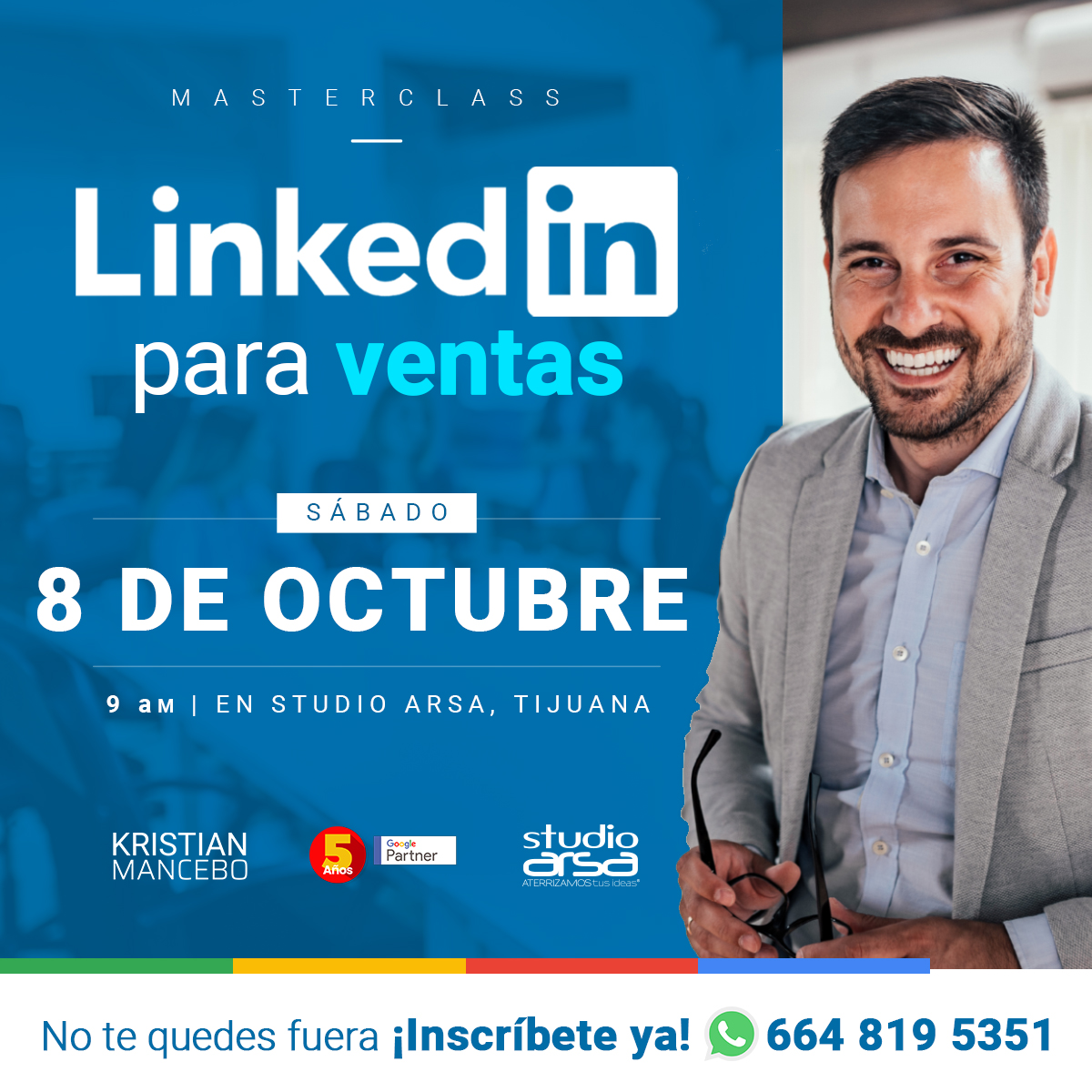 studioarsa's tweet photo. VENDE MÁS A TRAVÉS DE LINKEDIN: esta red social se ha consolidado como la mejor plataforma para:
Contactar nuevos clientes potenciales.
Generar leads de calidad.
Formar una comunidad digital fidelizada.
Inscríbete a nuestro TALLER al 664 819 5351
#ventas #linkedin https://t.co/8IWviGS1iS