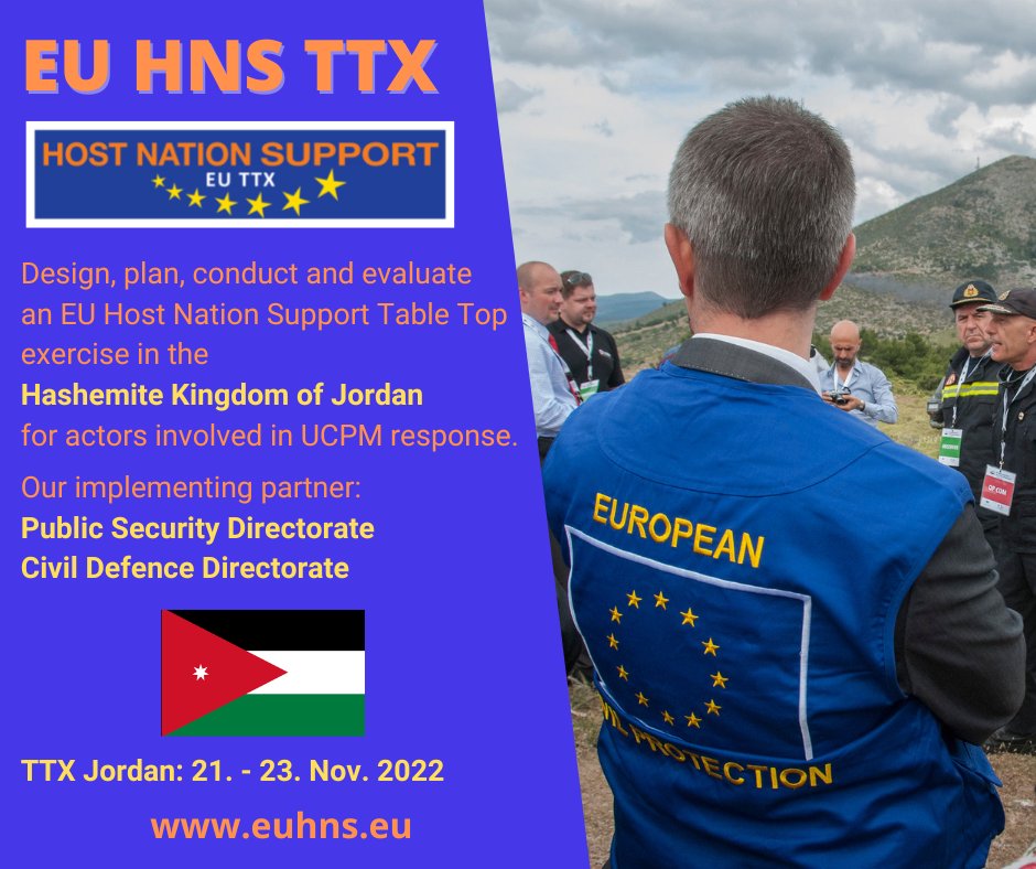 Amman, Jordan: today we will have the first day of our PEM (pre-exercise planning meeting) together with our partner Public Security Directorate, Civil Defense Directorate.
#euhns
#EUCivPro
#CivProKnowNet
#StrongerTogehter