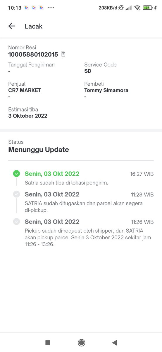 SendallllJenner's tweet photo. @anteraja_id 10005880102015 saran saya cuma, perbaiki sistem pelayanan anda atau berhentilah jadi ekpedisi https://t.co/Pe20TecuUS
