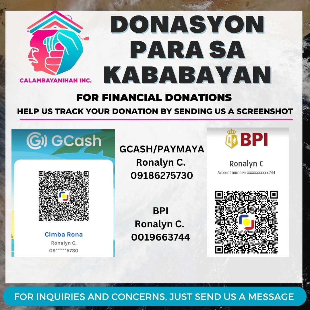 TROPACalamba's tweet photo. Patuloy pa rin kami naghihikayat  sa #Calambayanihan sa mga nais tumulong sa ating DONATION DRIVE para sa biktima ng Bagyong Karding hanggang ikatlong linggo ng Okture.
Bilang tugon sa hiling ng nakararami, inaanunsyo namin na tumatanggap na kami ng tulong pinansyal. https://t.co/0eaUeCYOxW