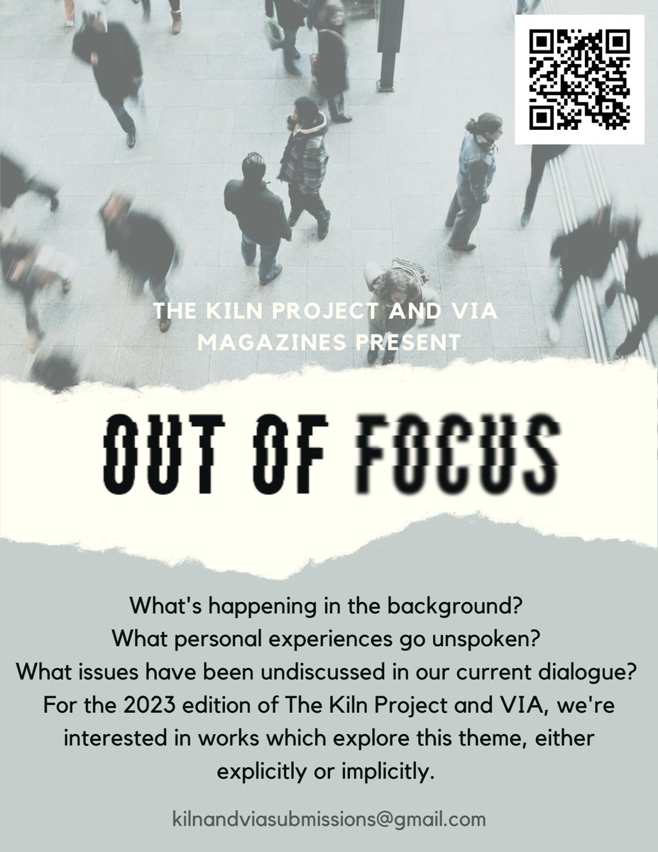 Interested in being an editor for Kiln and Via ?

Join the editing team for this year’s theme, “Out of Focus”

If interested, the link is in our bio or reach out to kilnandviasubmissions@gmail.com

All interest forms are due by December 20!