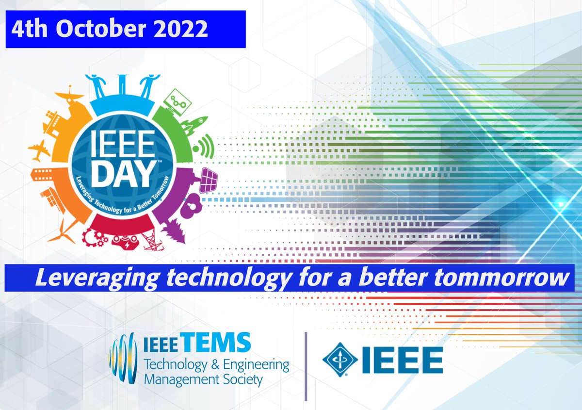 IEEETEMS's tweet photo. Today is IEEE day and its celebrations galore all around the world. Do join us in this moment of pride and joy and visit https://t.co/SfyFP2nE7T to get a glimpse of the happenings in various cities across the globe

#ieeeday2022 #ieeetems #celebrations #Joy #events https://t.co/8vLgXxBOdC