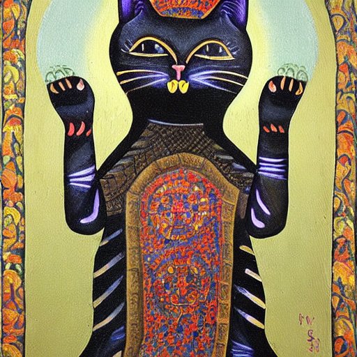 ばりぐっどくんに描かせた猫の宗教画 