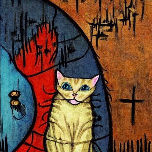 ばりぐっどくんに描かせた猫の宗教画 