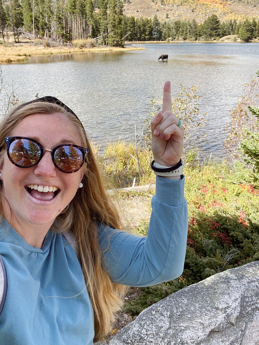 We lucked out at Sprague Lake and saw a moose! @B1G_Sker