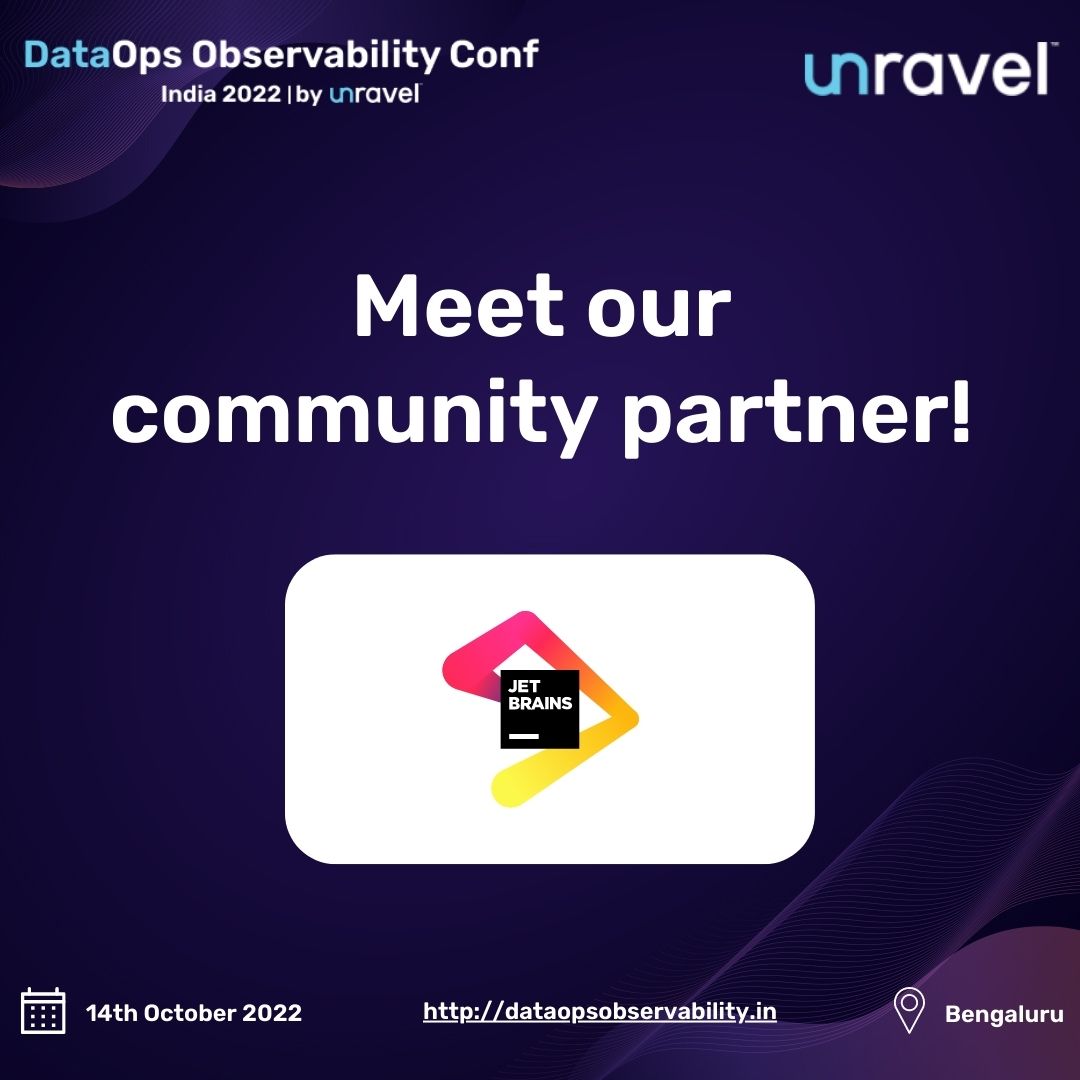 KonfHub's tweet photo. We’re thrilled to announce that @JetBrains is joining us as a #CommunityPartner for #DataOpsObservabilityConf
For more details, registration & participation, visit: https://t.co/0h2cELsDLU
#DataOps #TechConference #DataOpsObservability #DataGeek #Tech #Conference @unraveldata https://t.co/AUCvIcmgst