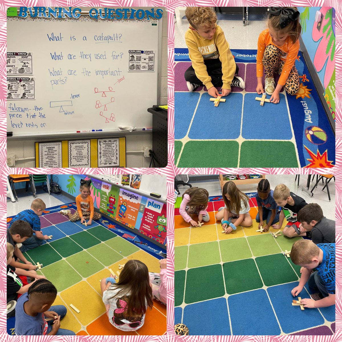 WAESWestASD's tweet photo. Excel students are learning about catapults and levers!  Today, they built a simple model and tested for distance and height by launching a pom pom.  They will plan and create their own design to use in the Catapult Games at the end of the month. https://t.co/ovhJ3GRvgC