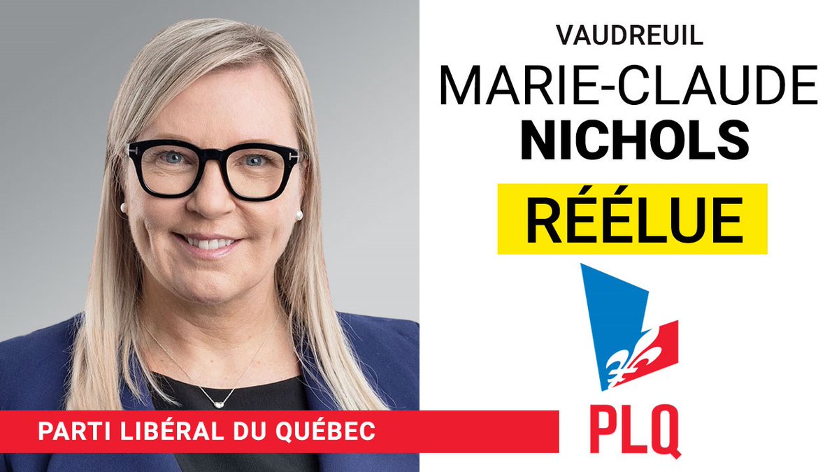 neomedia_VS's tweet photo. Marie-Claude Nichols (PLQ) réélue députée de Vaudreuil #neomedia #politique #polqc #elections #vaudreuil https://t.co/D3psxN305d https://t.co/HXJoMCtcOK