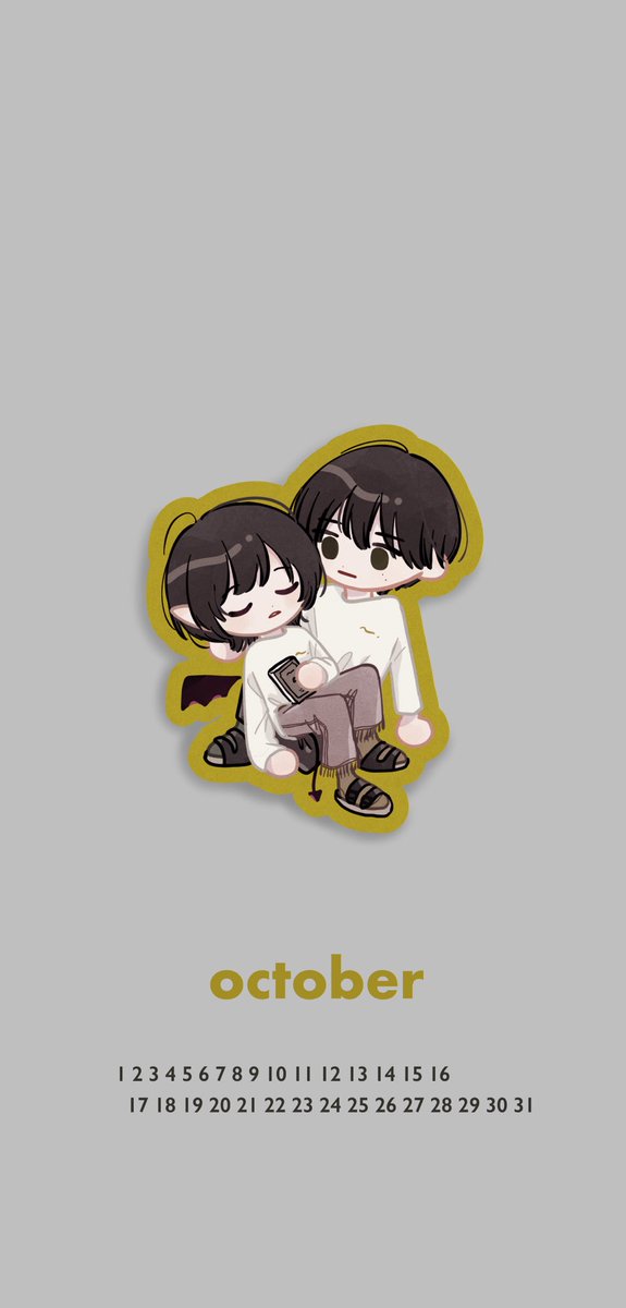 1boy 1girl short hair closed eyes chibi shoes grey background  illustration images