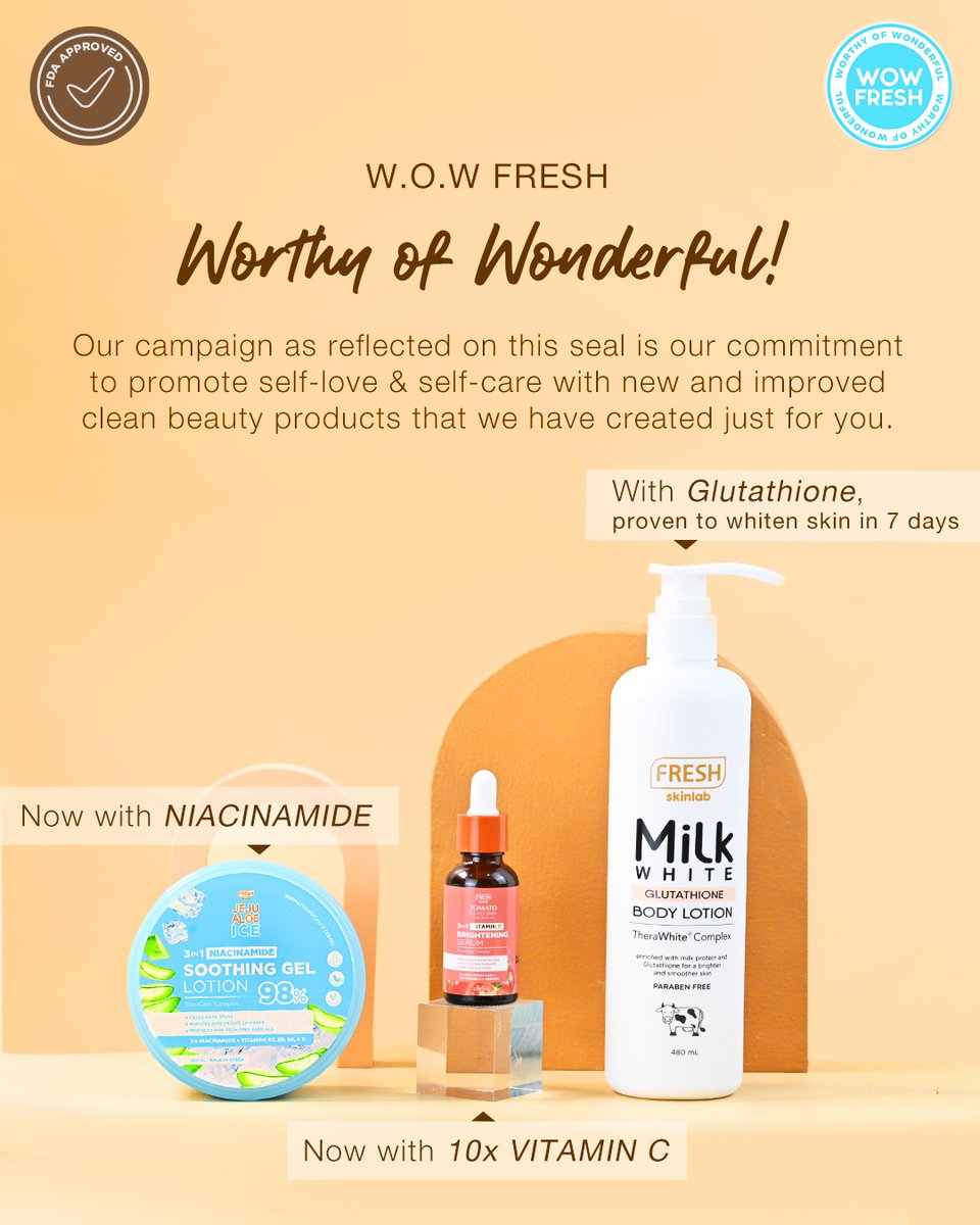 FreshSkinlabPH's tweet photo. You are deserving. You are loved. You are beautiful. You are FRESH. π₯°
Worthy of Wonderful, Thatβs YOU! π Swipe left to learn the story behind our official WOW FRESH Seal! π
Comment down below βWhat makes you feel WONDERFUL?β π
#WOWFRESH #FreshPhilippines #FreshSkinlab https://t.co/dEw84fnkP6