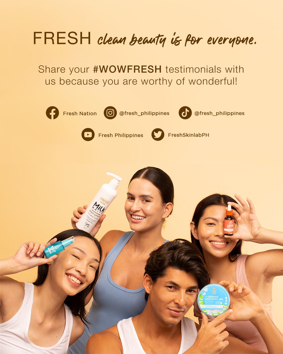 FreshSkinlabPH's tweet photo. You are deserving. You are loved. You are beautiful. You are FRESH. π₯°
Worthy of Wonderful, Thatβs YOU! π Swipe left to learn the story behind our official WOW FRESH Seal! π
Comment down below βWhat makes you feel WONDERFUL?β π
#WOWFRESH #FreshPhilippines #FreshSkinlab https://t.co/dEw84fnkP6