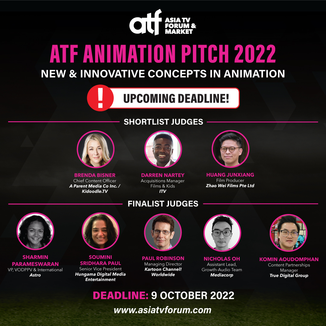 asiatvforum's tweet photo. ⚠️Last 6 Days to #DEADLINE! Don’t miss the chance to let your #ideas come alive at ATF #Animation Pitch 2022! Get to know some veterans in the industry, & see your animation characters come alive!
SUBMIT now: https://t.co/LscipcL0D2
#ATF #ASIATVFORUM #ATFpitches #AnimationPitch https://t.co/8LHXgfOUp8