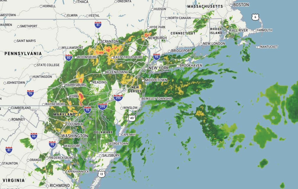 Rain is continuing across much of the Interstate 95 corridor, with several inches already fallen in some areas. Track the rain here: bit.ly/3SQ8mJt